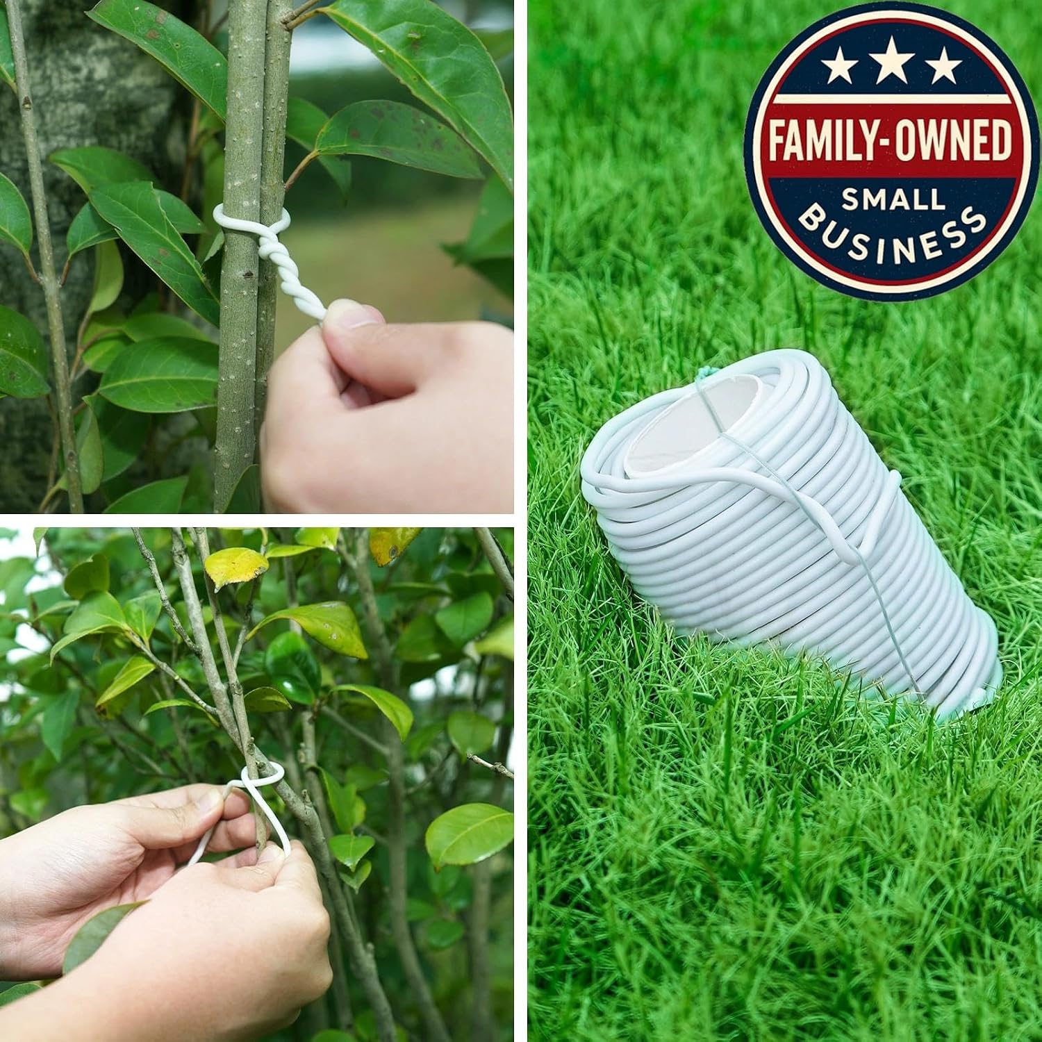 Decoroca Soft Plant Ties for Support - 65.6' Reusable Waterproof Plant Wire, 3.5mm Garden Twist