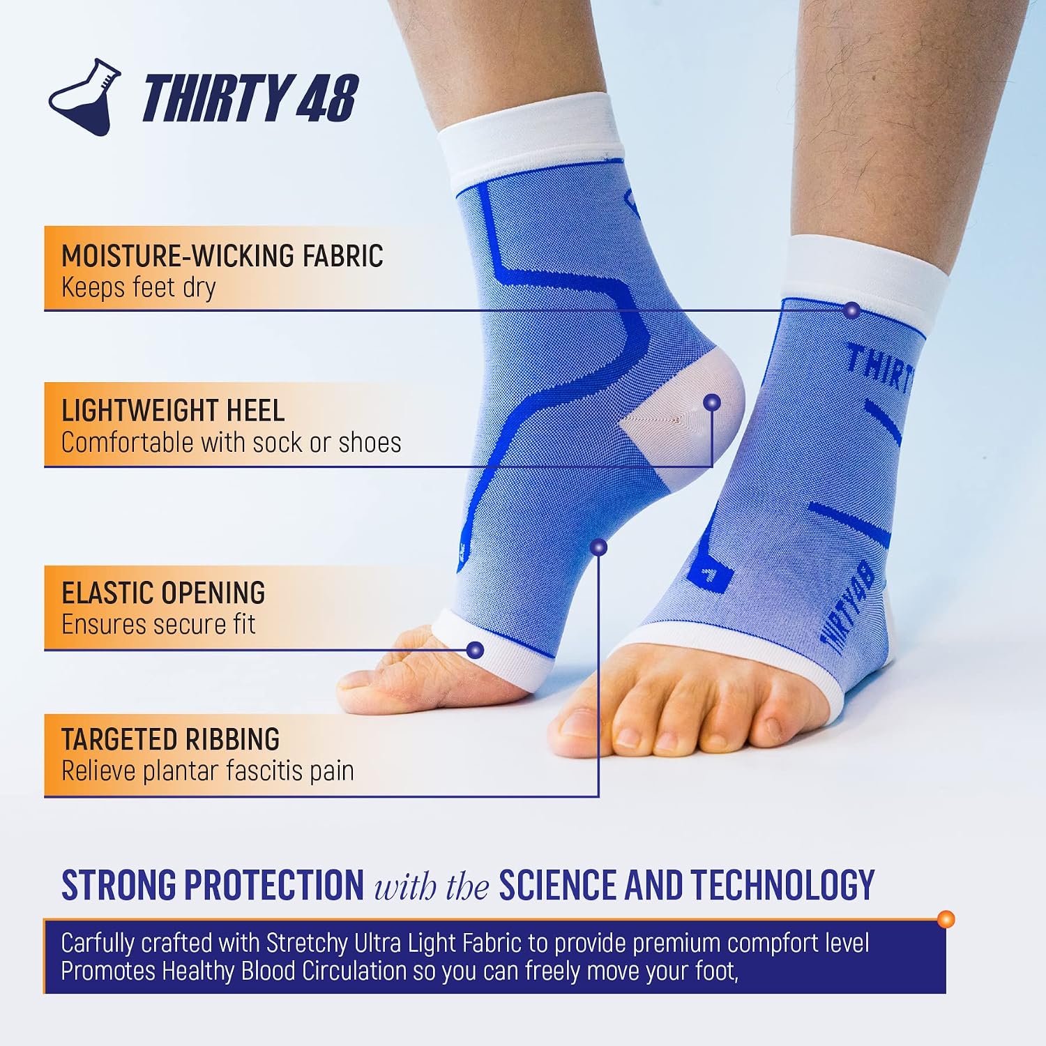 Plantar Fasciitis 20-30 mmHg Ankle Compression Socks, Foot Brace | Increase Blood Circulation, Relieve Arch Pain, Reduce Foot Swelling, Achilles Tendonitis, Open Toe Stabilizing Sleeve Wrap