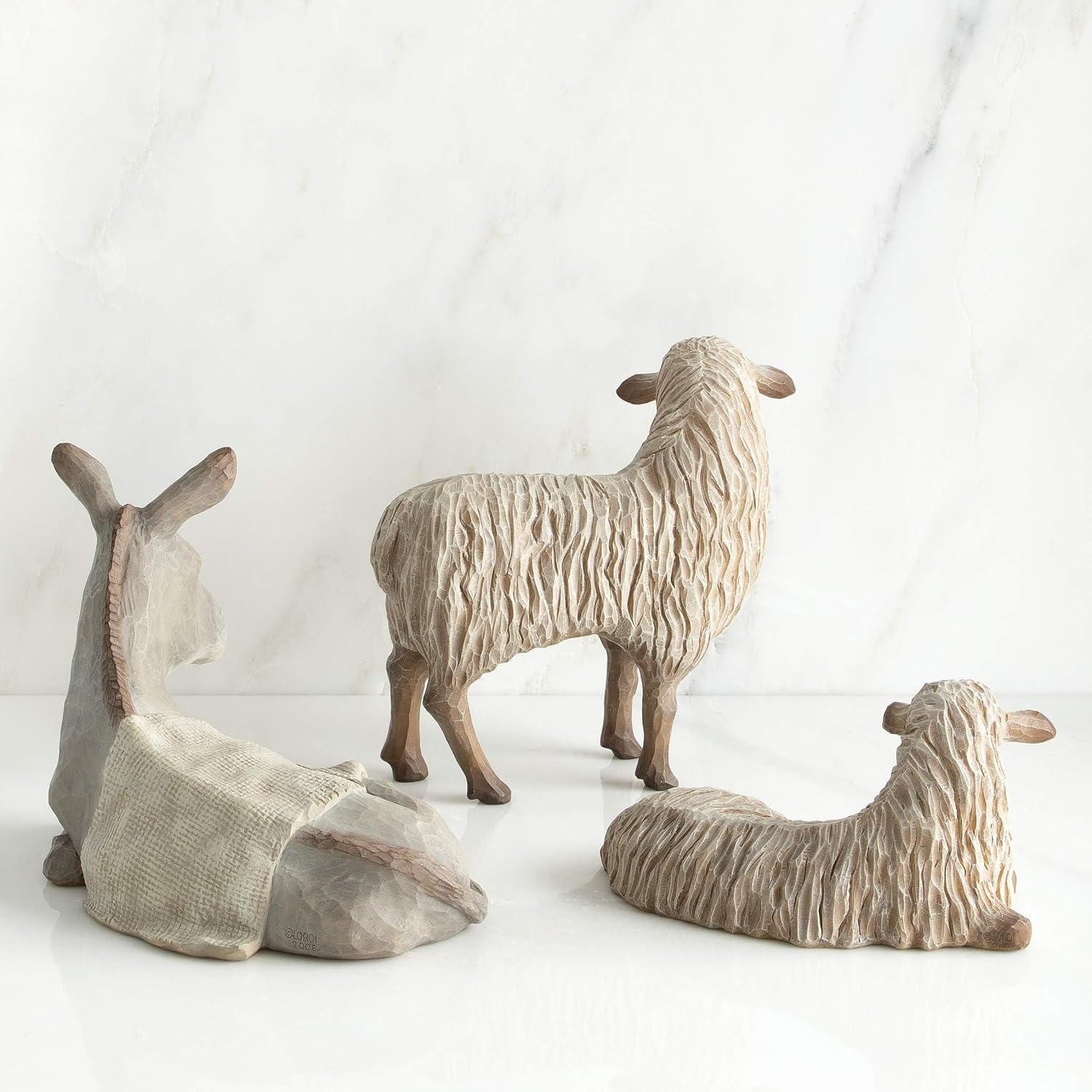 Willow Tree Gentle Animals of the Stable, Hand-Painted Figures, 3-Piece Set | Extends the Willow Tree Nativity Scene, Designed by Artist Susan Lordi