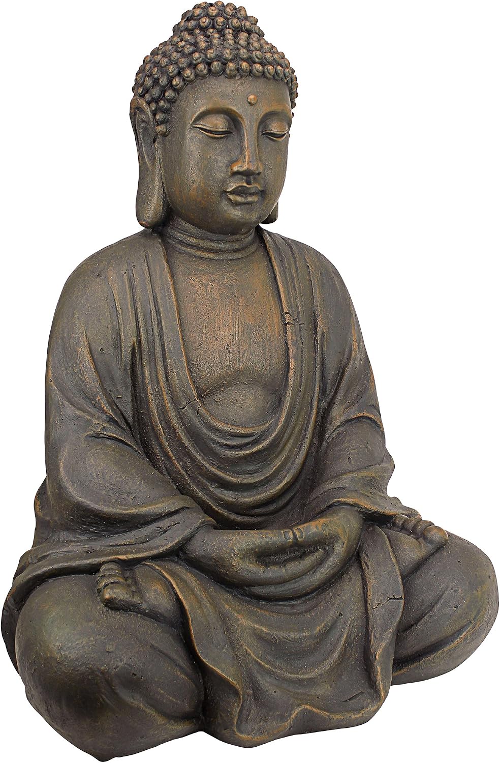 Design Toscano Jolly Hotei Laughing Man Asian Decor Indoor/Outdoor Garden Statue, 26 inches tall, Cast Stone Resin, Two Tone Stone Finish