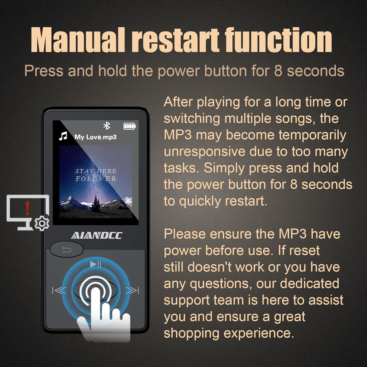 Mp3 Player with Bluetooth 5.3 HiFi Sound, Mp3 Player with FM Radio, Mini Music Player 32GB for Kids Adults, Earphones Included