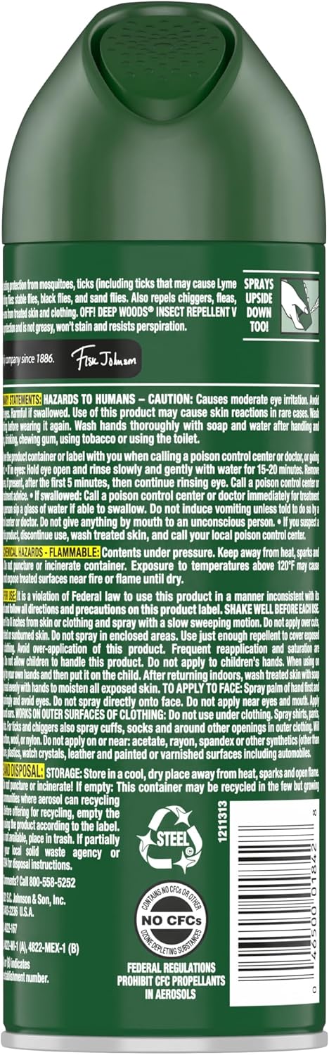 OFF! Deep Woods Insect Repellent Aerosol, Bug Spray with Long Lasting Protection from Mosquitoes and Ticks, 6 oz