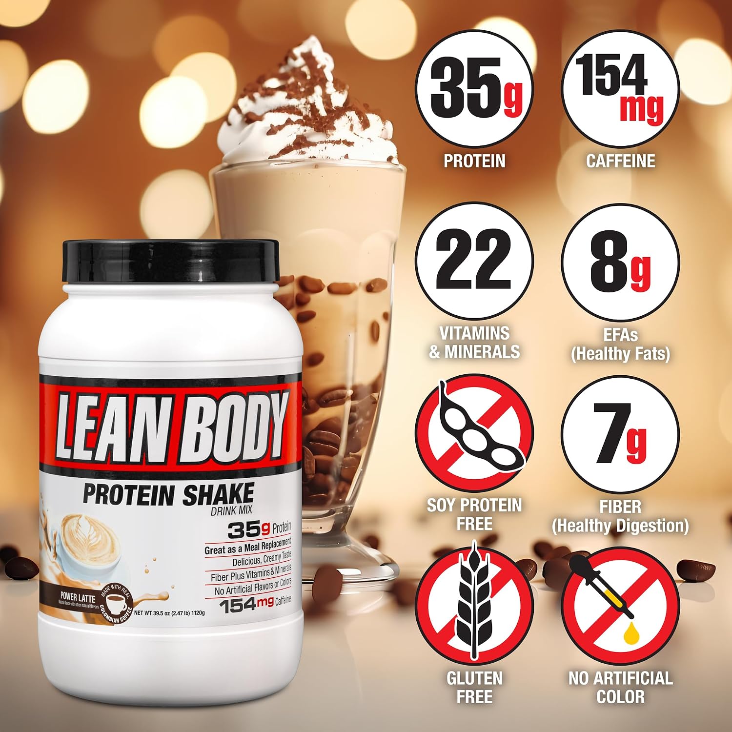 Labrada Nutrition Lean Body Hi-Protein Shake, Strawberry, 2.47-Pound Tub Strawberry Packaging May Vary