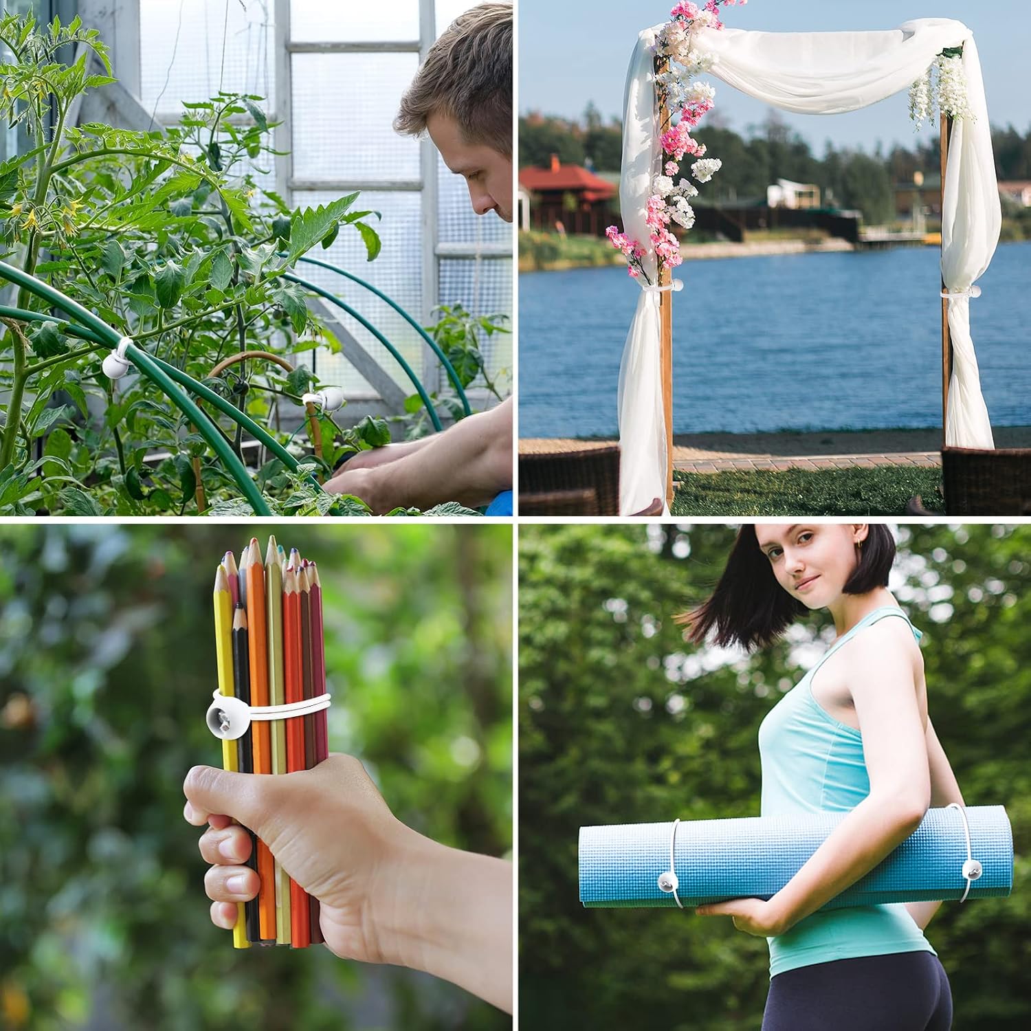 30PCS of 3 Sizes Ball Bungee Cords, 6, 9, 11 Inch Tarp Canopy Bungee Balls, Heavy Duty Tie Down Cord for Shelter, Gazebo, Camping, Tent, Cargo