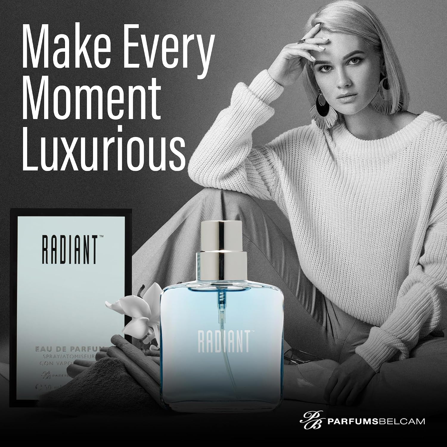 PB ParfumsBelcam Radiant Eau de Parfum for Women – Warm Oriental Vanilla Gourmand Perfume with Citrus