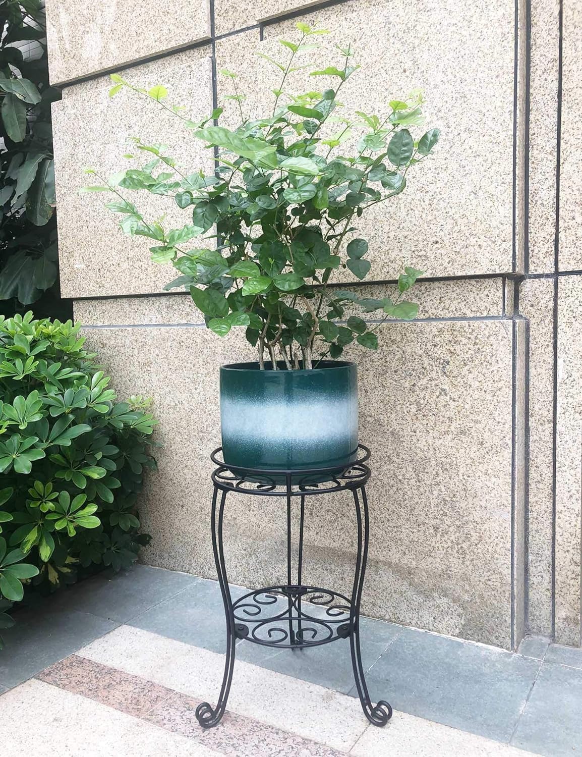 TREEZITEK 11.8 inches Diameter Tall Metal Plant Stand for Indoor or Outdoor, Heavy Duty Flower Pot Stand Rack Holds Big Heavy Plants