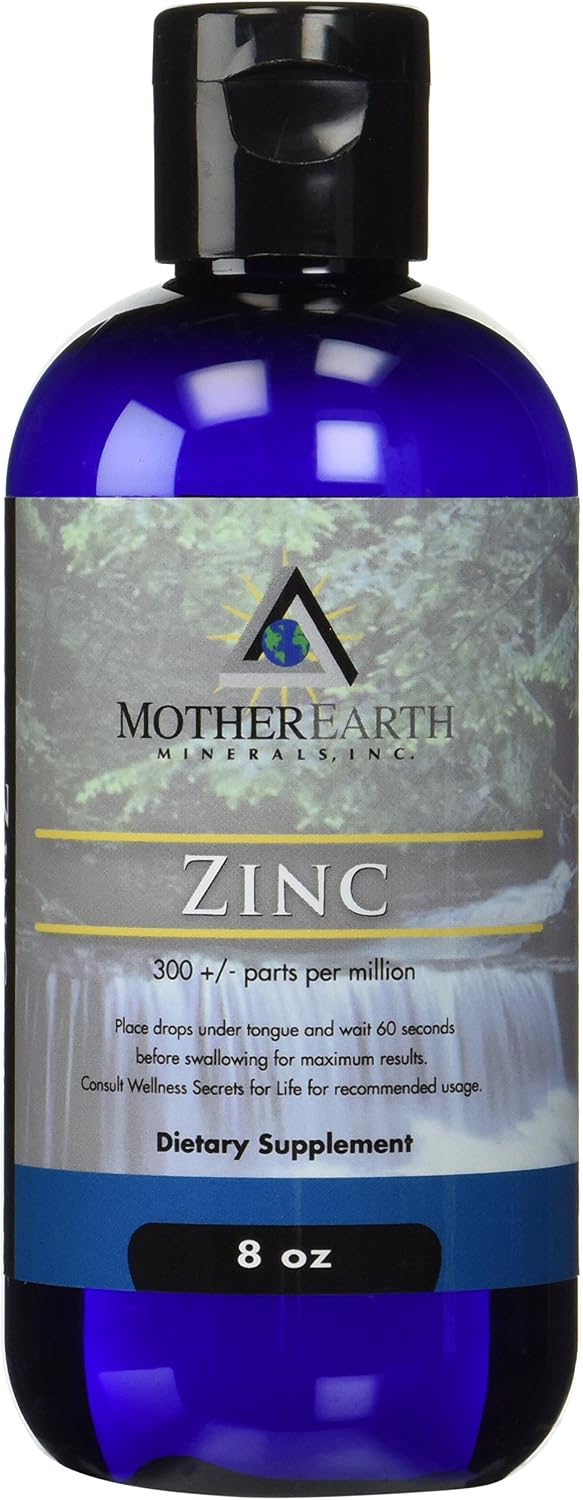 Mother Earth Minerals Ionic Liquid Zinc Supplement High Absorption Angstrom Zinc Mineral Drops for Immune Support