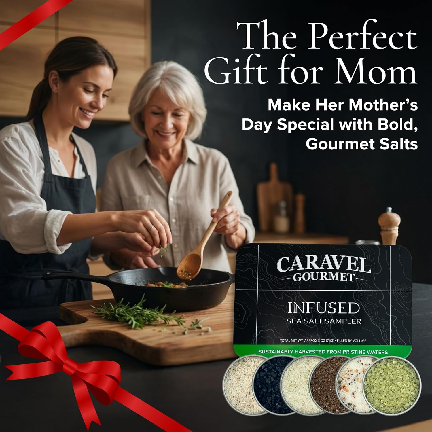 Caravel Gourmet Smoked Sea Salt Sampler, 6-Flavor Grilling Salts, 0.5 oz | Grilling & cooking salts bundle, finishing salt & spice variety pack gift for special occasions