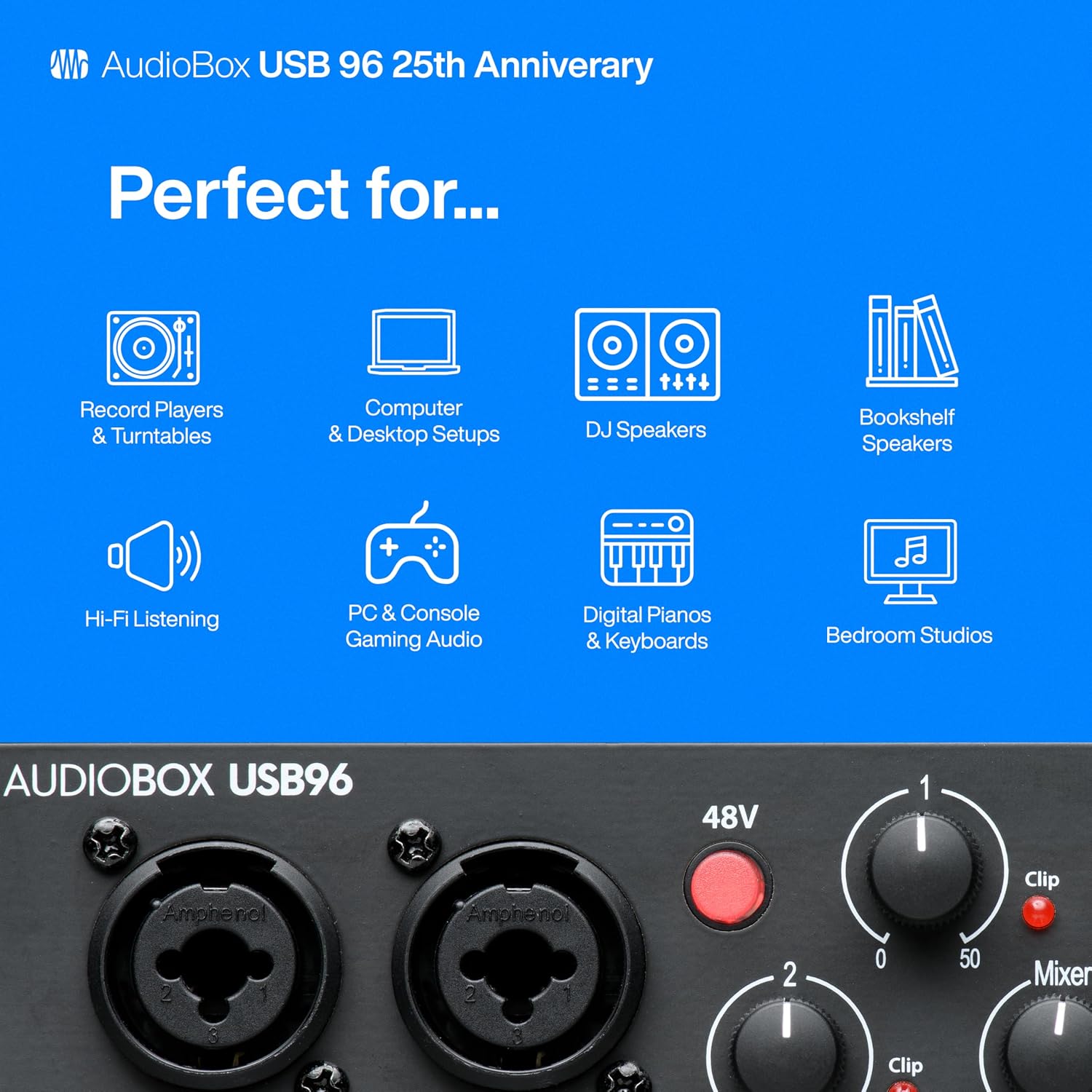 PreSonus AudioBox USB 96 25th Anniversary Studio Recording Package