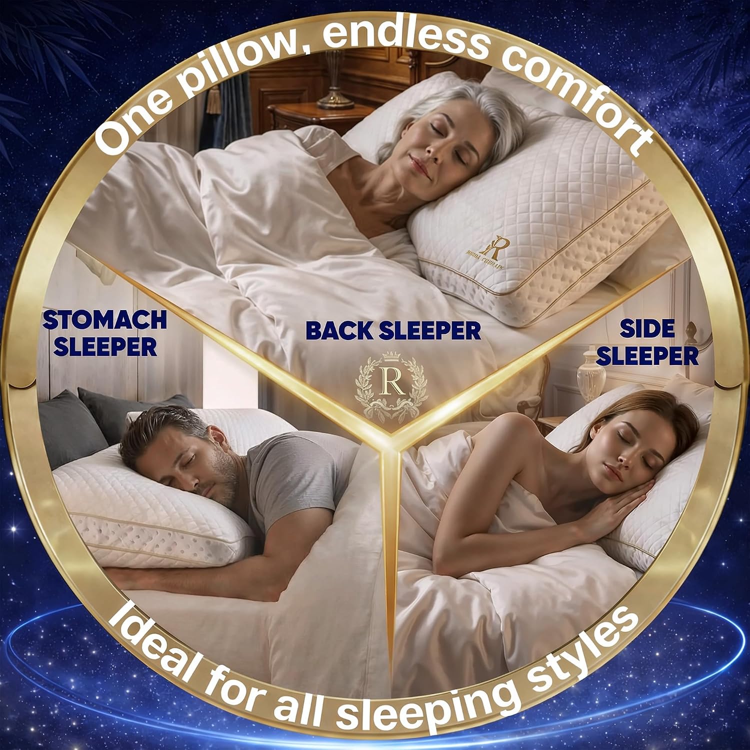 Royal Therapy Queen Size Set of 2-Shredded Memory Foam Pillow–Adjustable Memory Foam Pillow for Sleeping, Firm Pillow for Neck & Shoulder Support