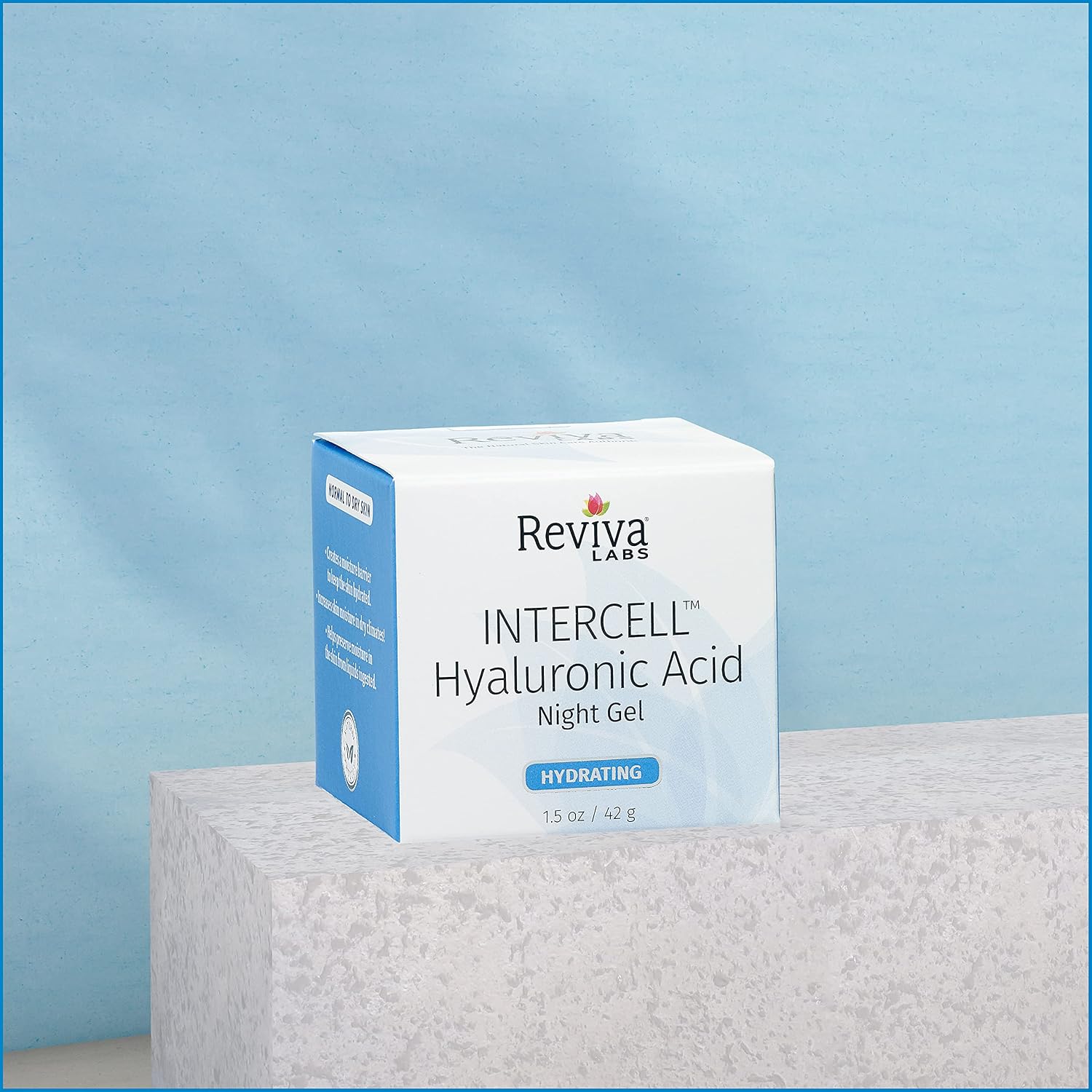 Reviva Labs Hyaluronic Acid Night Face Gel, Intercell Moisture Serum, 2 oz | Boosts skin moisture, overnight hydration, plumps & smooths