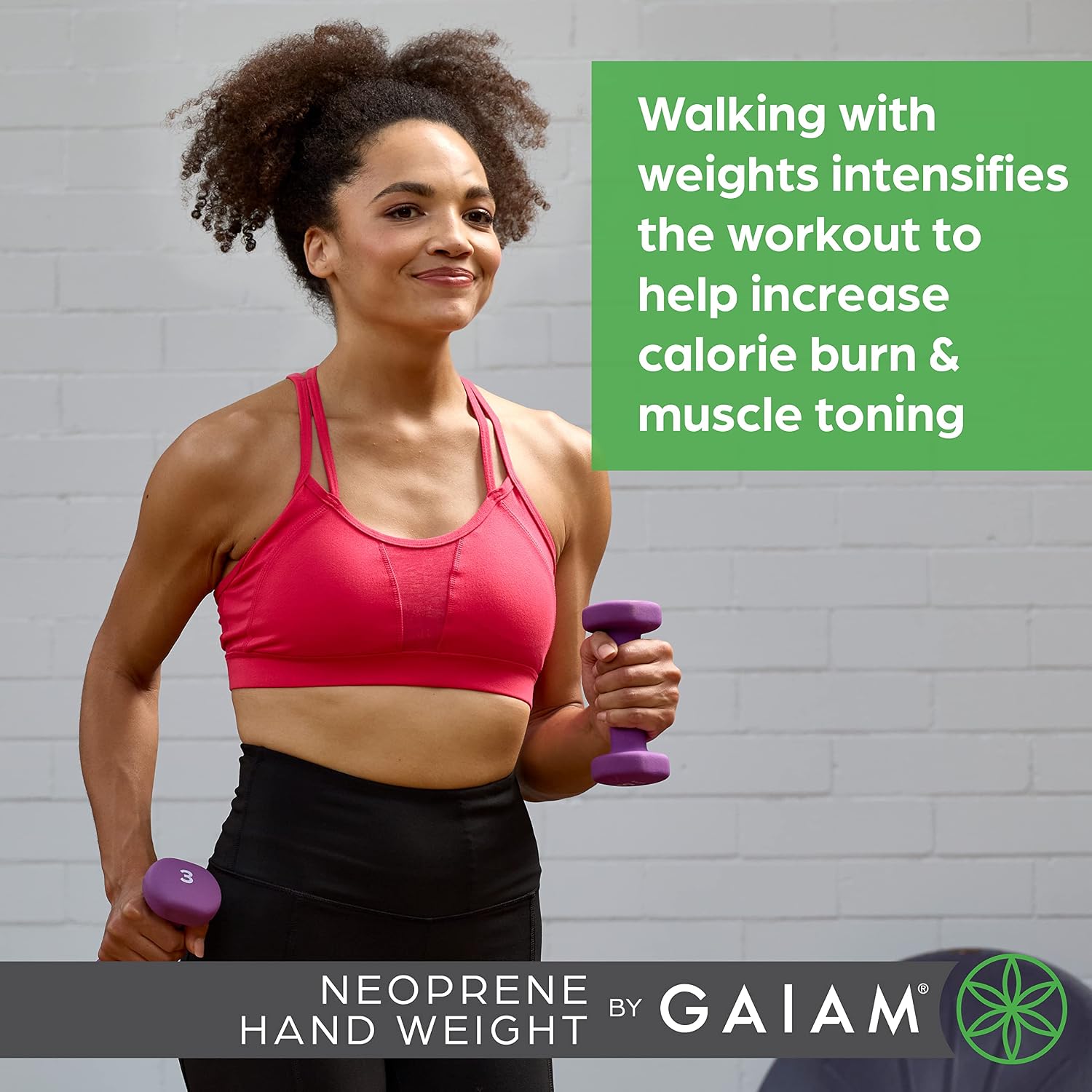 Gaiam Dumbbell Hand Weight (Sold in Singles) - Neoprene Coated Exercise & Fitness Dumbbell for Home Gym Workouts and Strength Training - Free Weights for Women and Men