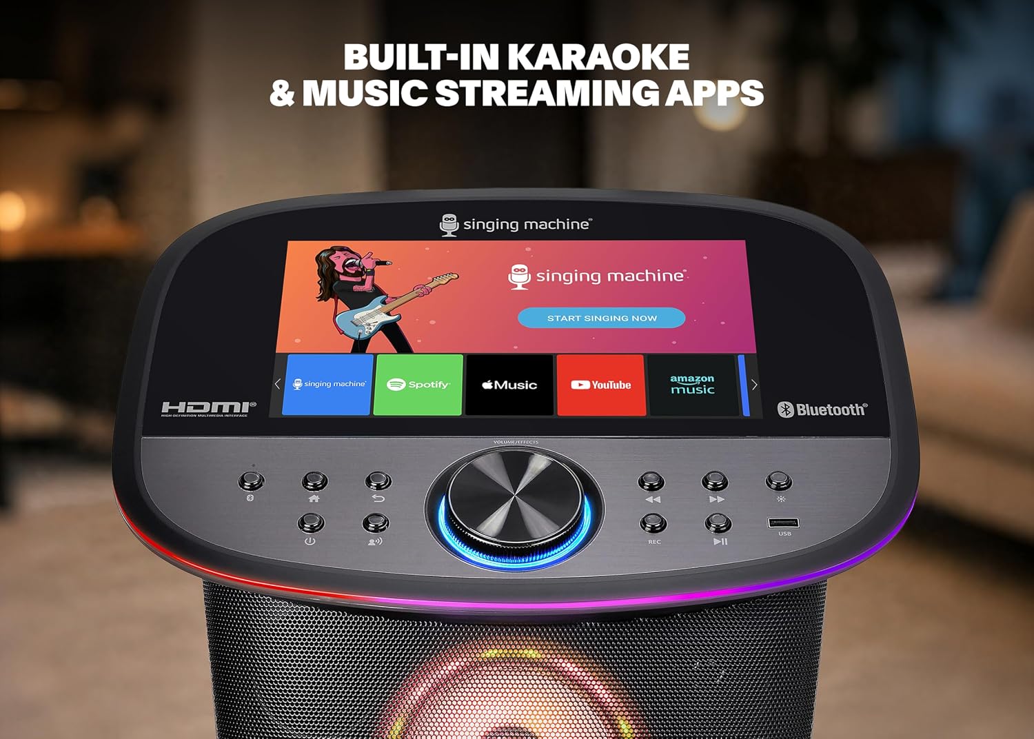 Singing Machine Karaoke Machine Screen, WiFi, Music Apps, 2 Microphones | All-in-One Karaoke Adults/Kids, Built-in Screen, 2 Wireless Mics, WiFi Enabled, App Compatible YouTube/Spotify, Home & Partie
