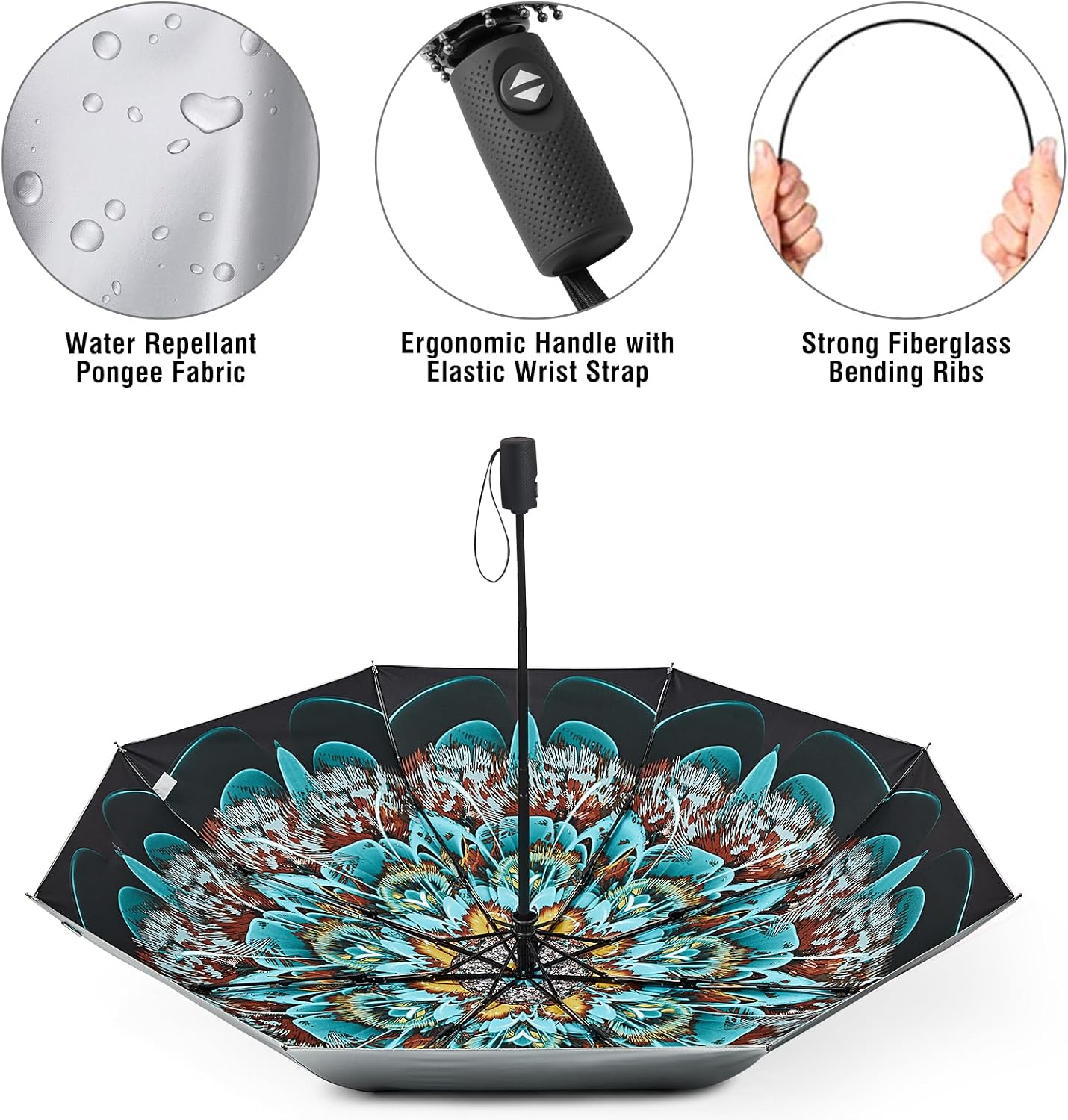 G4Free UPF 50+ UV Protection Travel Umbrella 42/46 Inch Auto Open Close
