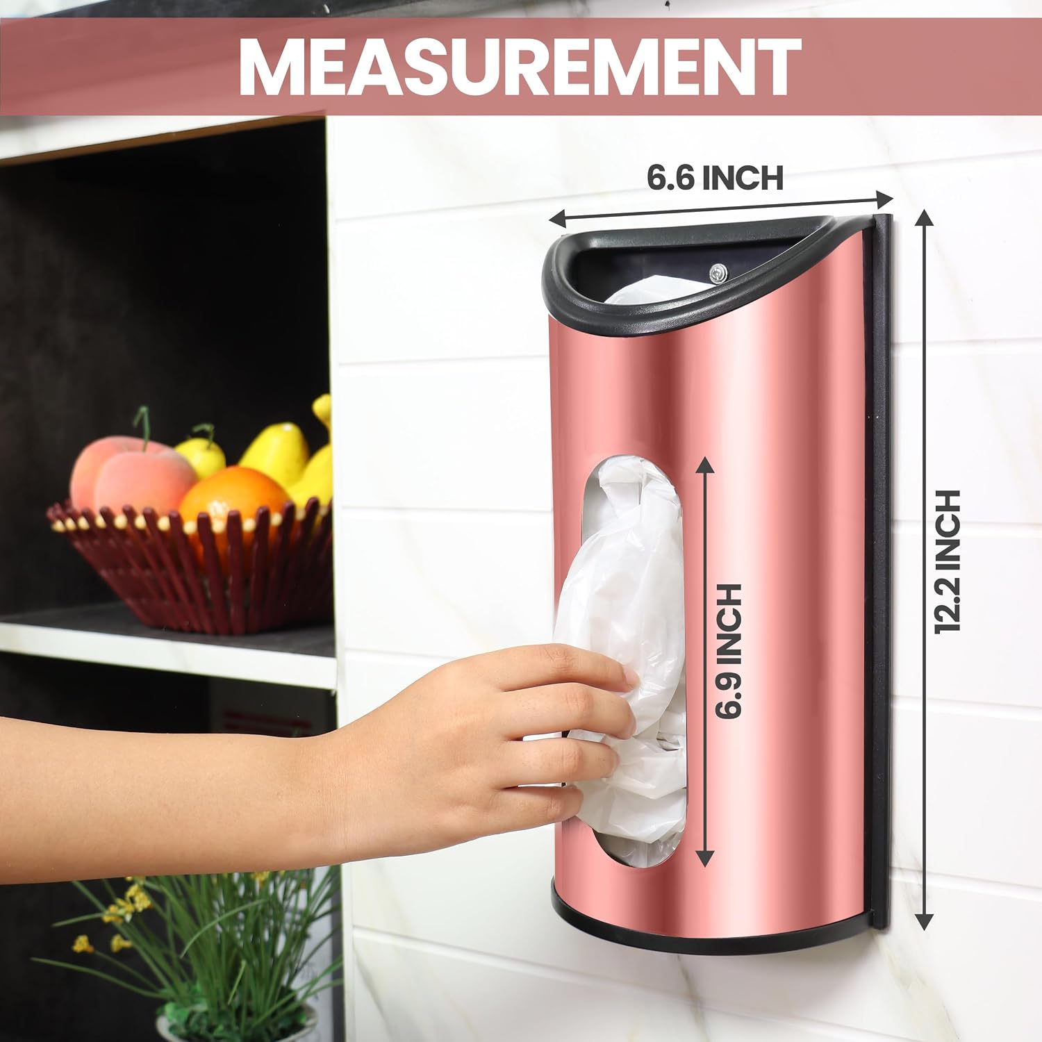 Utopia Kitchen Wall-Mounted Stainless Steel Grocery Bag Holder, Silver | Space-Saving Plastic Bag Holder for Kitchen, Pantry or Cabinet, Reusable Plastic Bag Organizer
