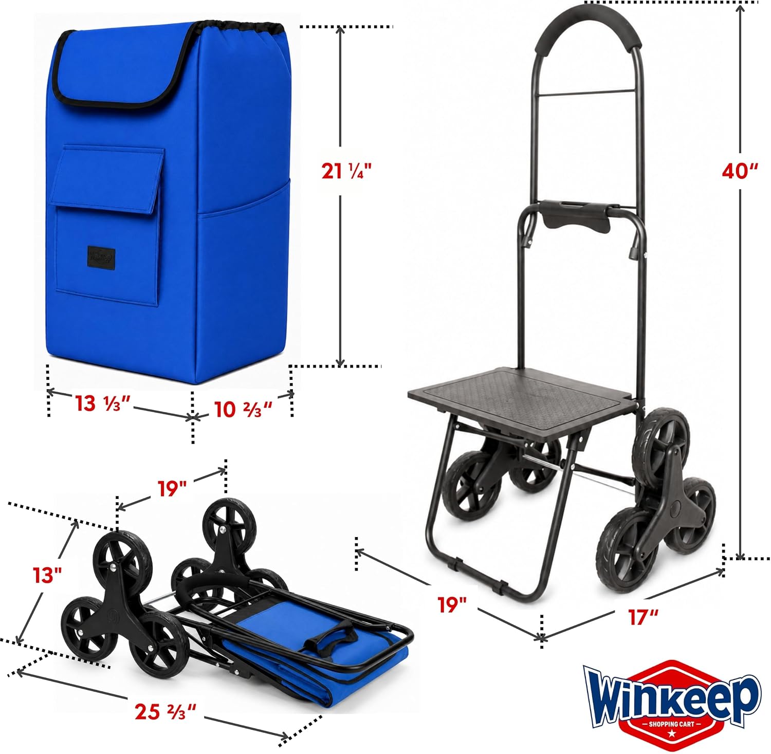 Shopping Cart, Super Loading Grocery Trolley, 220 lbs Capacity