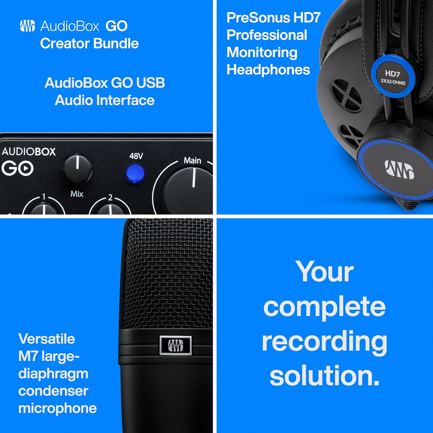PreSonus AudioBox USB 96 25th Anniversary Studio Recording Package