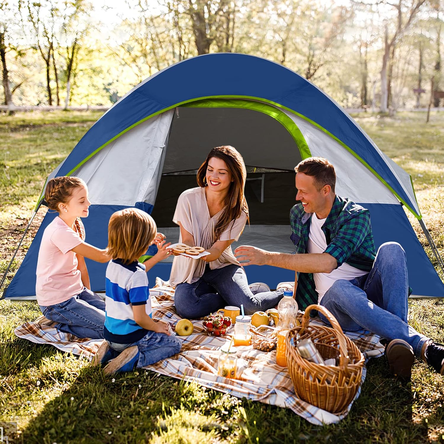 Camping Tent 2-4 Person, Waterproof Windproof Tent with Rainfly Easy Set up-Portable Dome Tents for Camping…