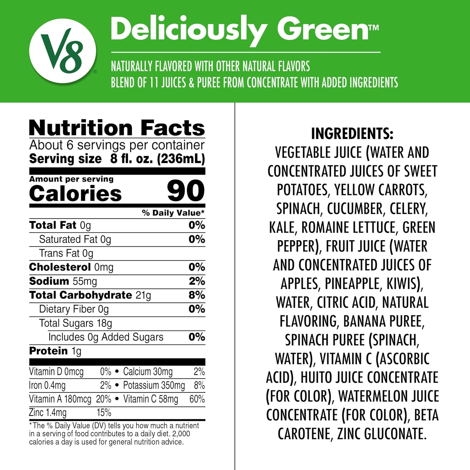 V8 Blends 100% Juice Pomegranate Blueberry Juice, Fruit and Vegetable Juice Blend, 46 Fl Oz Bottle