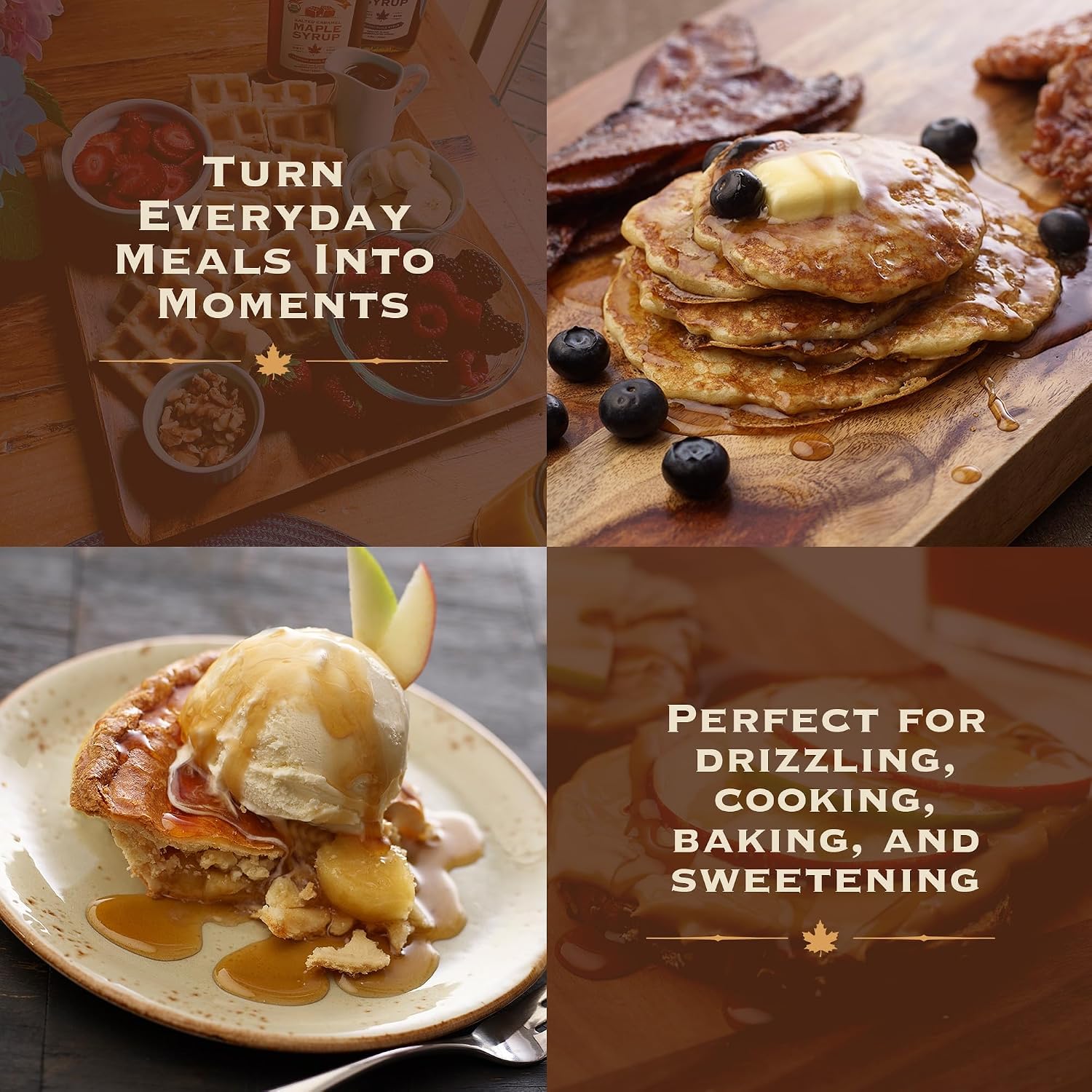 Maple Craft Foods Salted Caramel Maple Syrup – Organic Vermont Maple Syrup with Natural Caramel Flavor & Salt, Gourmet Flavored Syrup for Pancakes, Coffee, Baking and Desserts, 6.8 oz