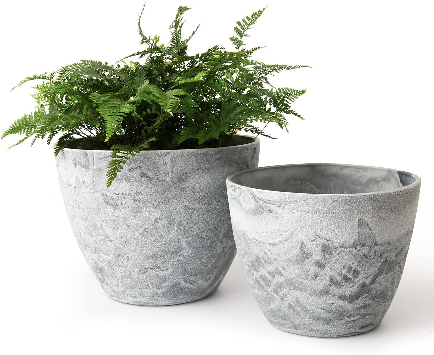 LA JOLIE MUSE Planter Pots, Indoor Outdoor Flower Pot, 8.6+7.5 Inch 2 Pack