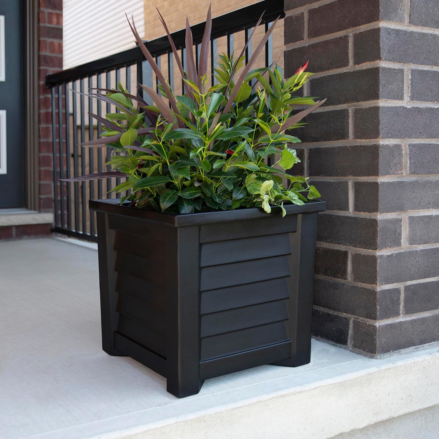 Mayne 5866-W Lakeland Square Patio Planter, 16x16, White