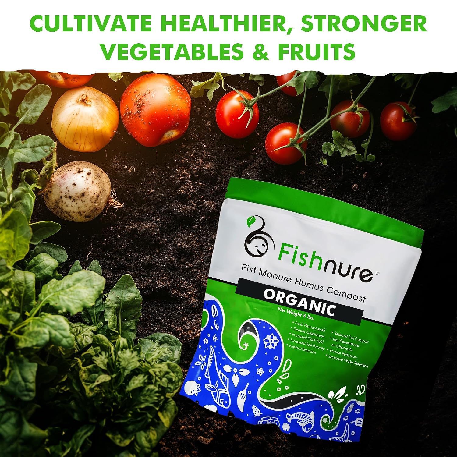Fishnure - Humus Fish Compost Fertilizer for Indoor Plants, Outdoor Houseplant Fertilizer Supports Natural Production of Plant Food for Houseplants