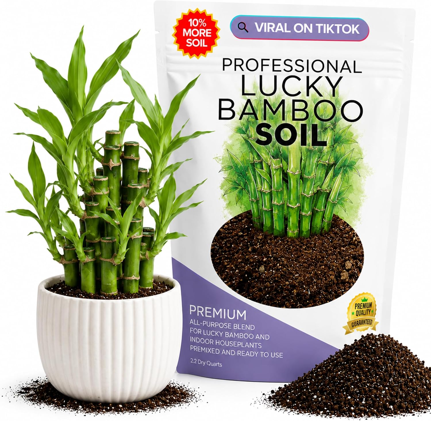 Professional Bonsai Soil Mix Ready to Use | Large 2.2 Quarts, Premium Potting Soil for Bonsai Trees