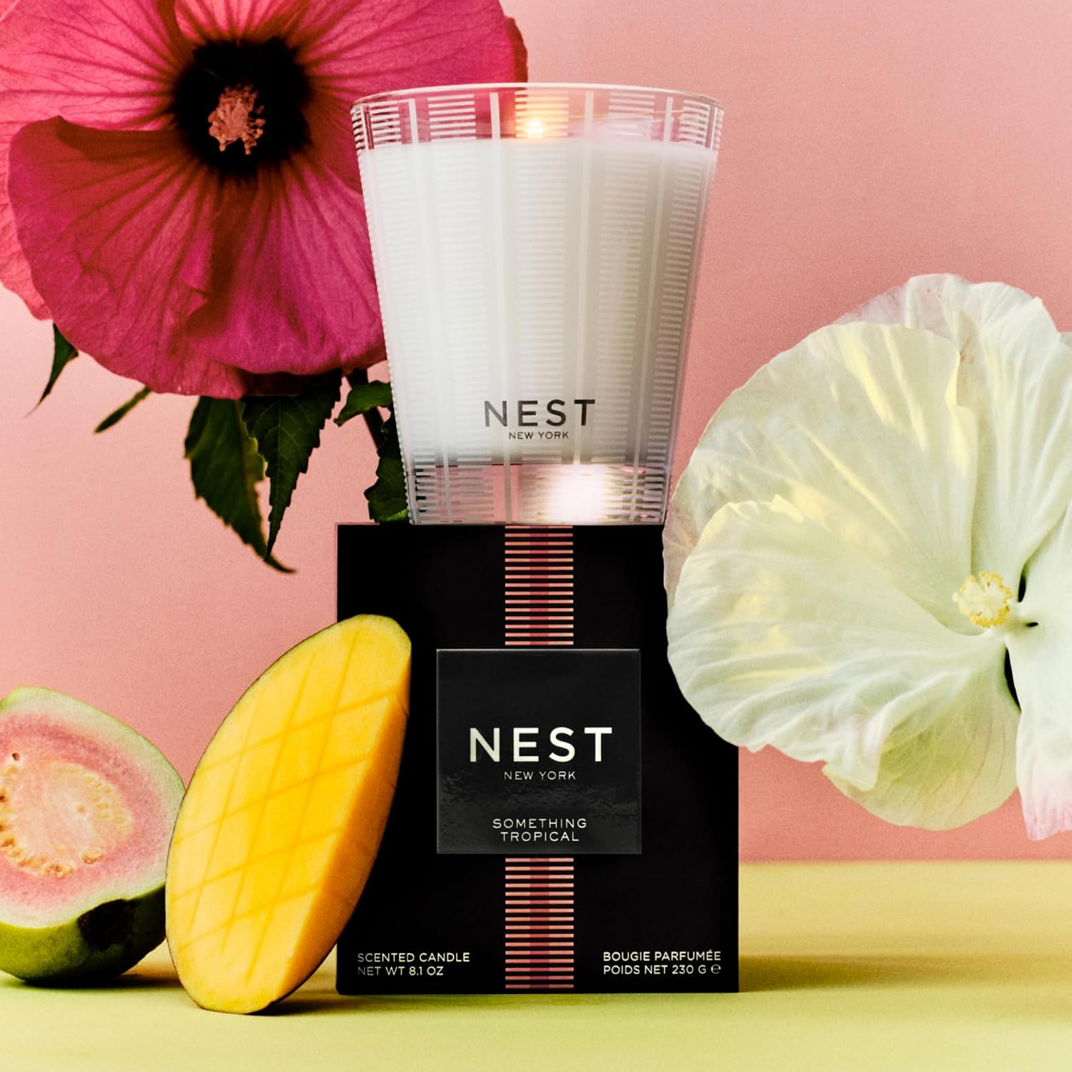 NEST New York Scented Classic Candle, Grapefruit - 8.1 oz - Up to 60-Hour Burn Time - Reusable Glass Vessel
