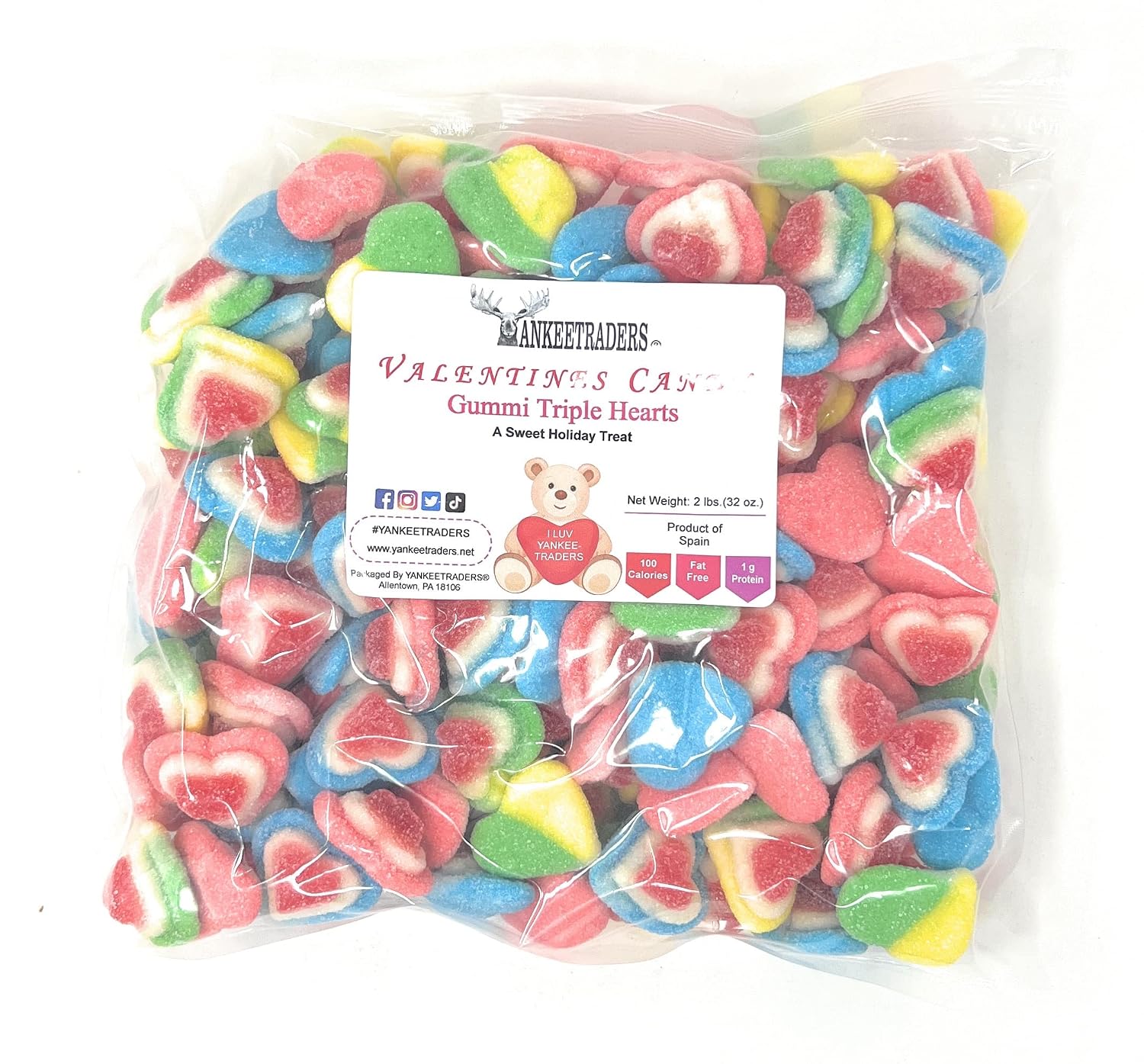 Yankee Traders Gummi Triple Hearts, 2 Lbs