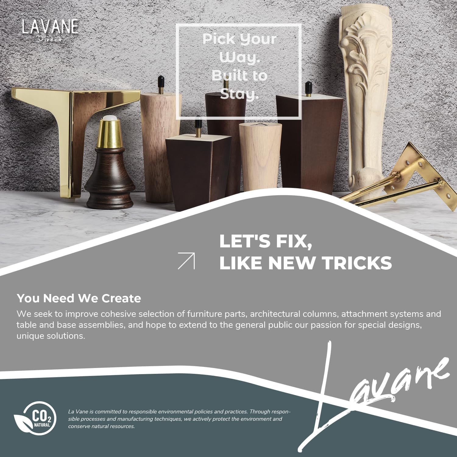 La Vane 6 inch / 15cm Wooden Furniture Legs, Set of 4 European Style Solid Wood Carving Furniture Replacement Feet Decoration for Sofa Cabinet Wardrobe Table Loveseat
