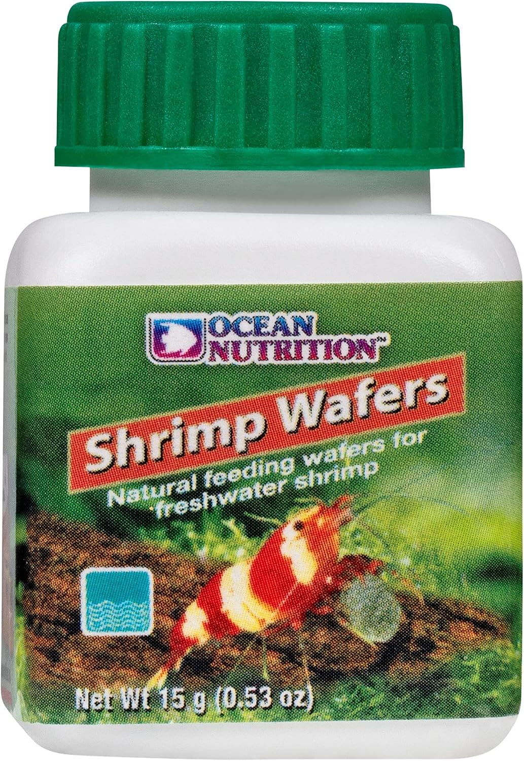 Ocean Nutrition Shrimp Wafers - Sinking Shrimp Food 0.53 oz (15 g) | Freshwater Shrimp Tank (Neocaridina, Caridina, Ghost Shrimp Live, Amano