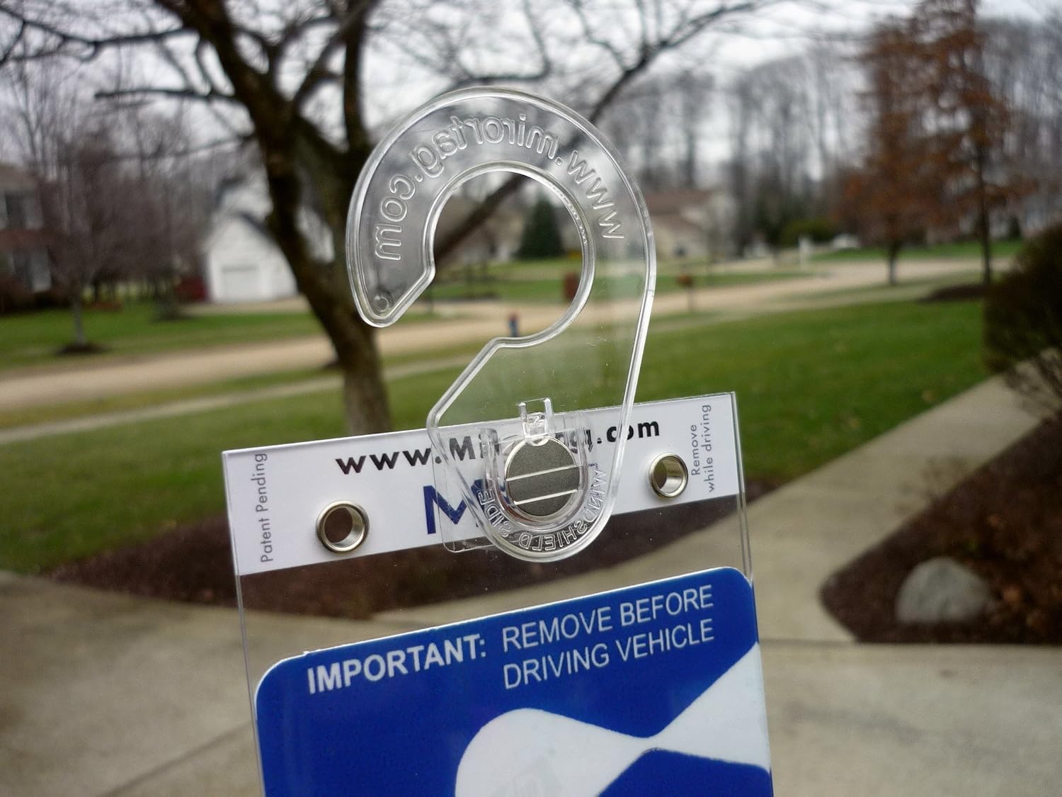 MirorTag Gold Plus by JL Safety -holds NC & NJ handicap long parking placard. Easily Display & Put Away parking Tag. Hard plastic. Magnetically