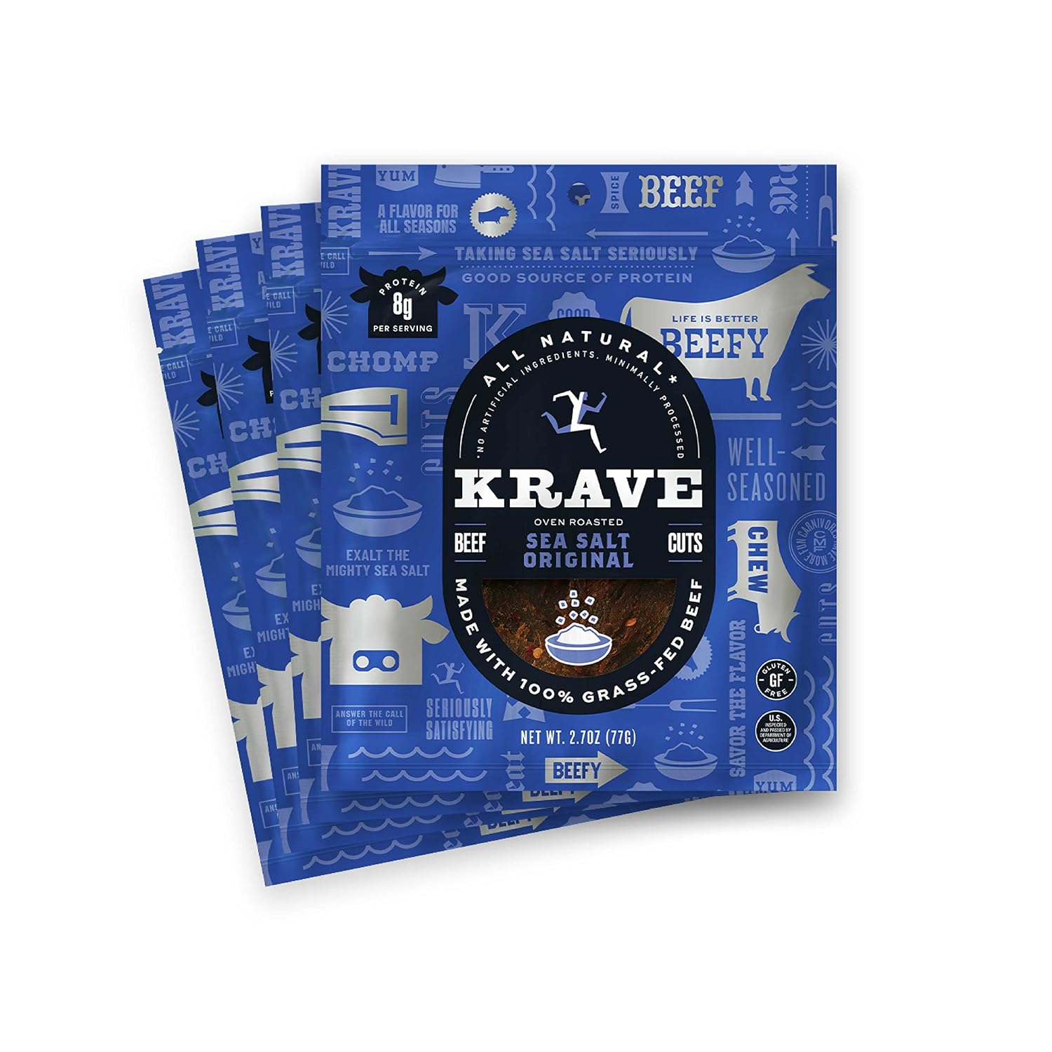 KRAVE All Natural Pork Jerky, Black Cherry BBQ - Protein Packed Snacks Roasted for Maximum Flavor - Premium Tender Meat Cuts - Gluten Free - 2.7 Ounce