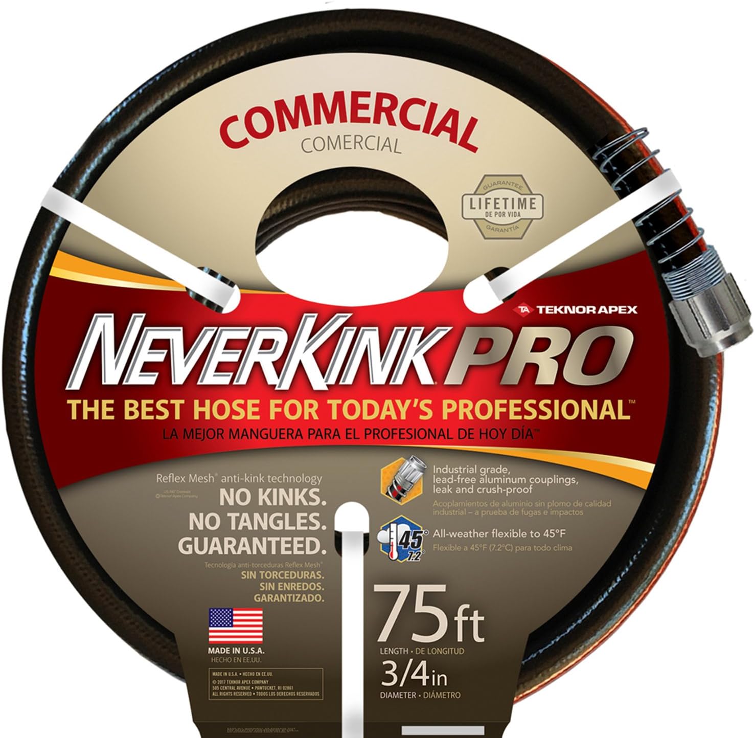 Teknor Apex Neverkink, 9844-75 PRO Water Hose, 3/4-in x 75-feet