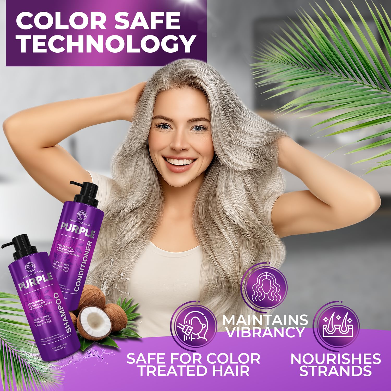 Moroccan Argan Oil Shampoo and Conditioner Set - Sulfate Free, Anti Frizz Hydrating Care for Women - Deep Moisturizing Treatment for Color, Keratin Treated, Curly, Damaged and Dry Hair