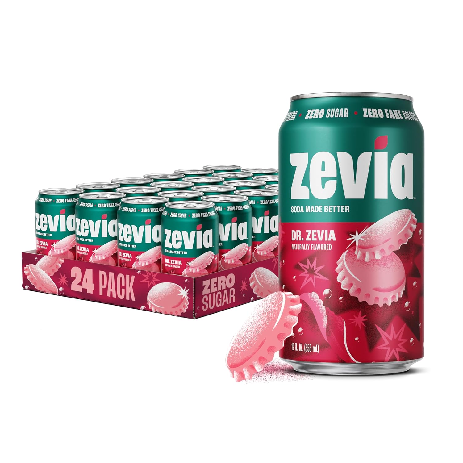 Zevia Zero Sugar Soda, Orange Creamsicle, 12 oz Cans (24-Pack) – Caffeine Free, Naturally Sweetened, No Calorie Soda - Non-GMO Project Verified, Gluten-Free, Vegan
