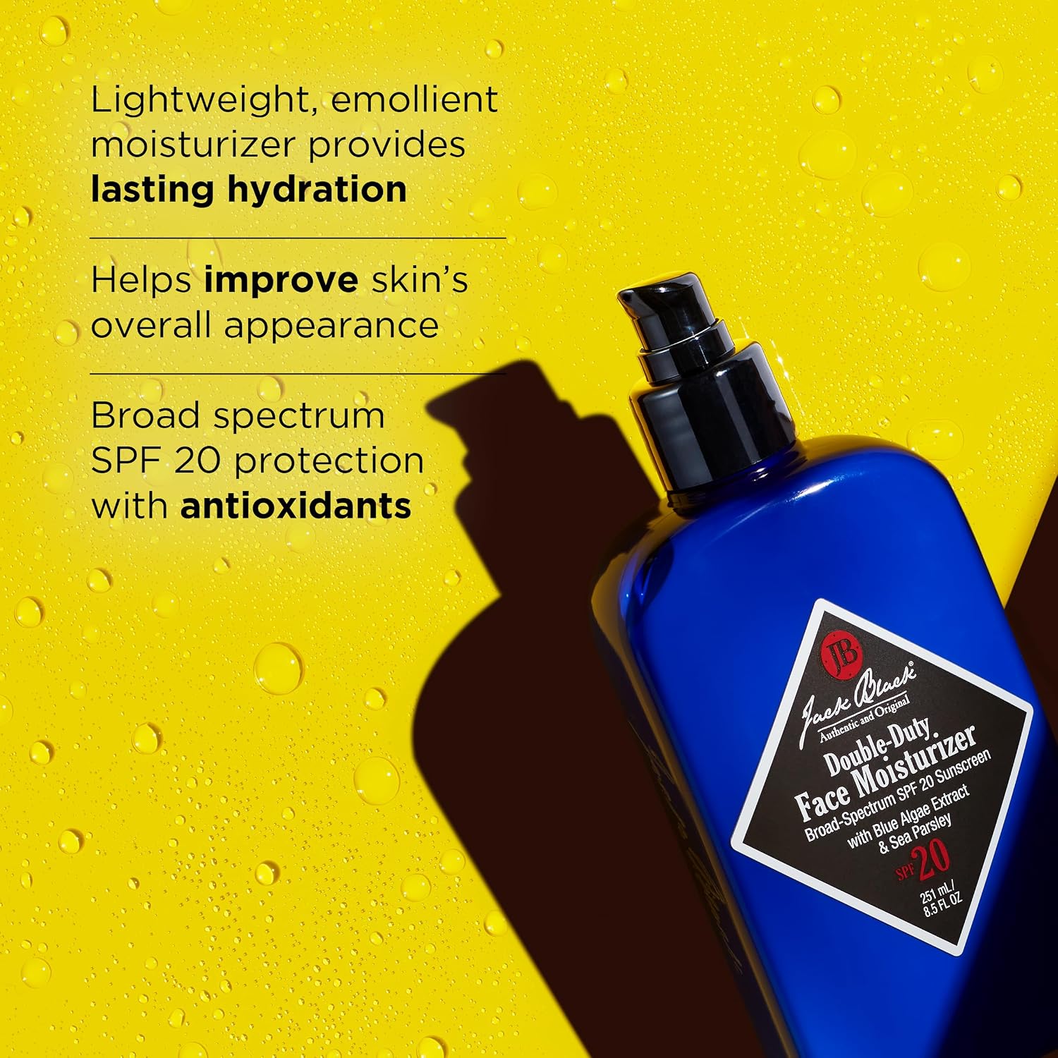 Jack Black Double Duty Face Moisturizer with SPF 20, Facial Moisturizer Face Cream for Men, Mens Facial Lotion with SPF, Gifts for Men