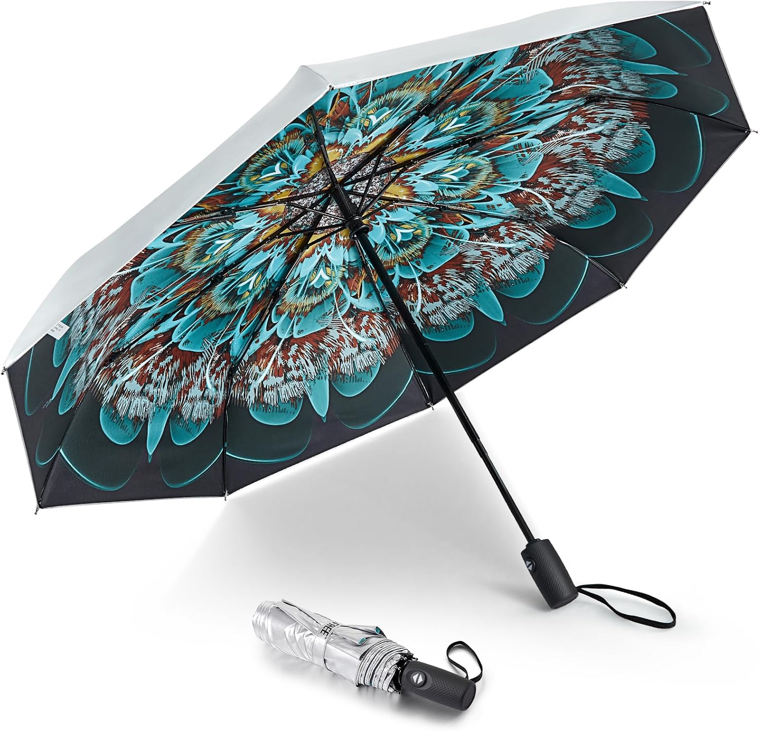 G4Free UPF 50+ UV Protection Travel Umbrella 42/46 Inch Auto Open Close