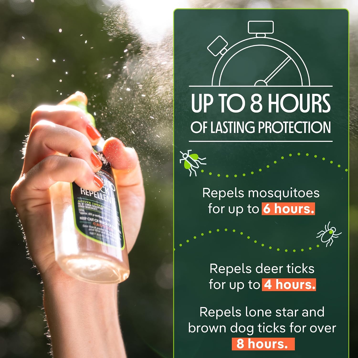 Murphy's Naturals Mosquito & Tick Bug Repellent Spray, 4 fl oz (Pack of 2) | 30% oil of lemon eucalyptus, EPA-registered & DEET-free*; 4 fl oz pump 2-pack protects skin & gear up to 6 hours