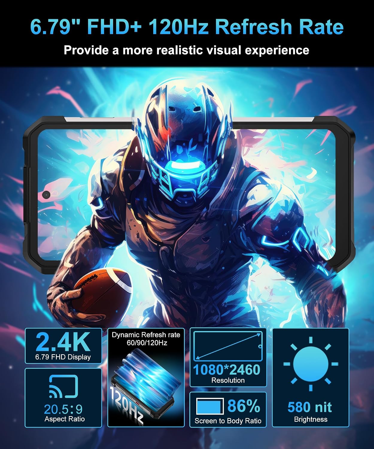 8849 Tank 2 Pro Phone, Rugged Android Smartphone with 23800mAh Big Battery | 6.79’’, Built-in Projector, Android 15