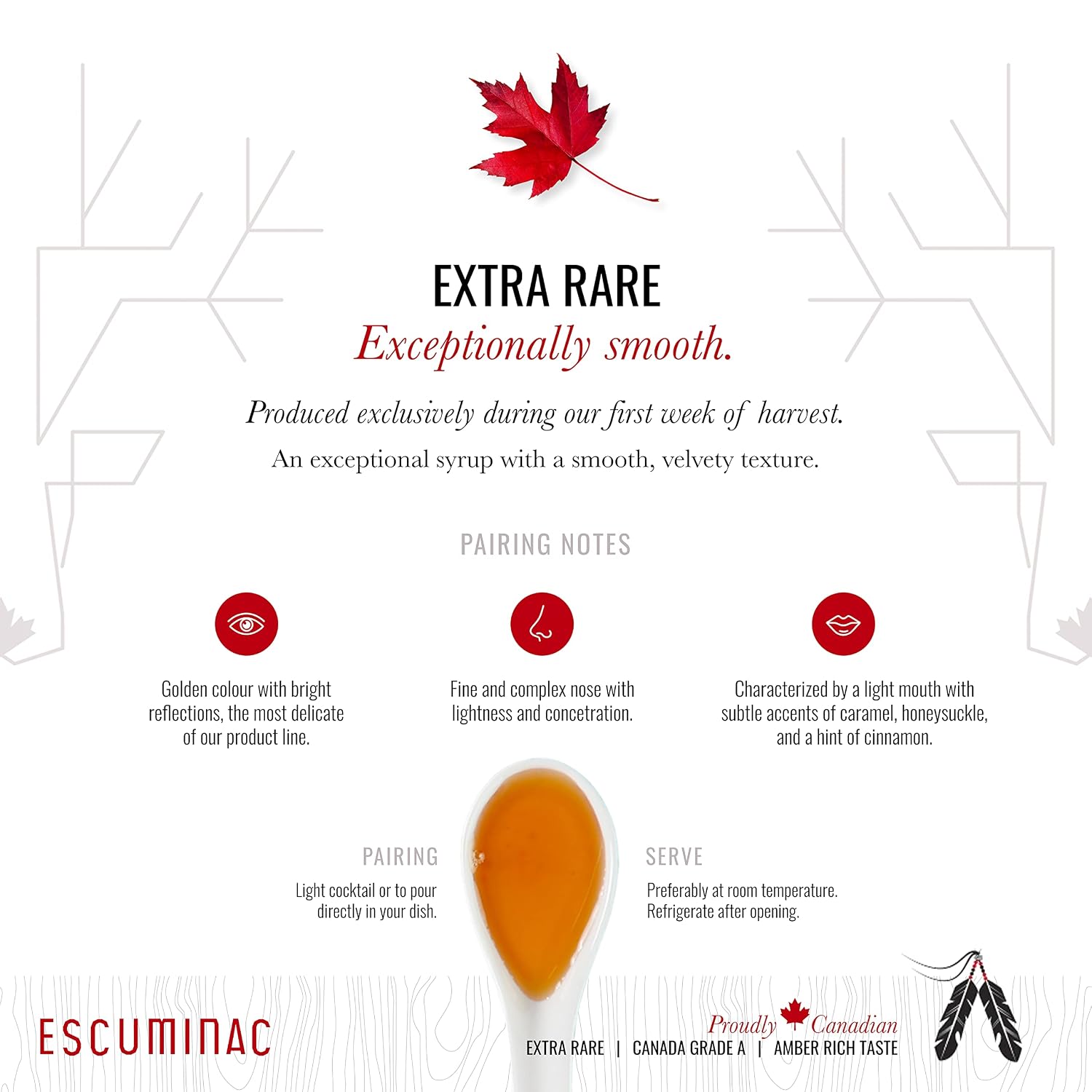 Escuminac Canadian Maple Syrup, Extra Rare Amber Rich Taste, Pure & Organic. Mini Glass Bottles 12 x 50ml, Bulk Format for Party Favors, Wedding