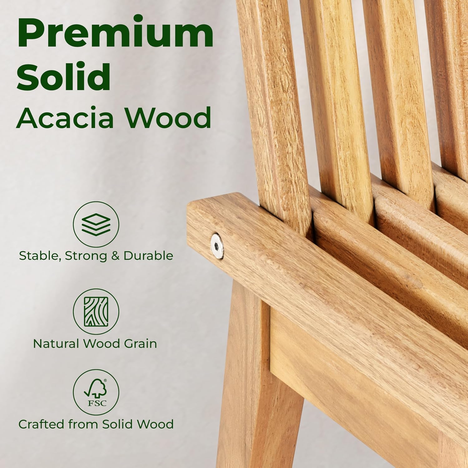 Melino Wooden Bench Outdoor 47" Convertible Acacia Wood Bench, Solid Wood Indoor Patio Benches for Outdoors