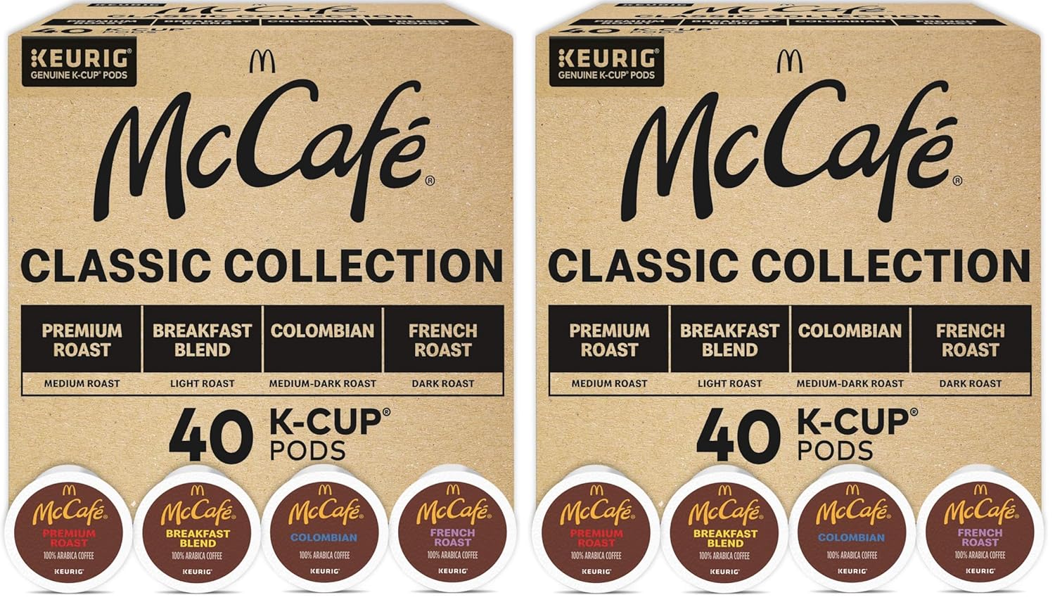 McCafe Classic Collection, Single-Serve Coffee K-Cup Pods, Classic Collection Variety Pack, 40 Count