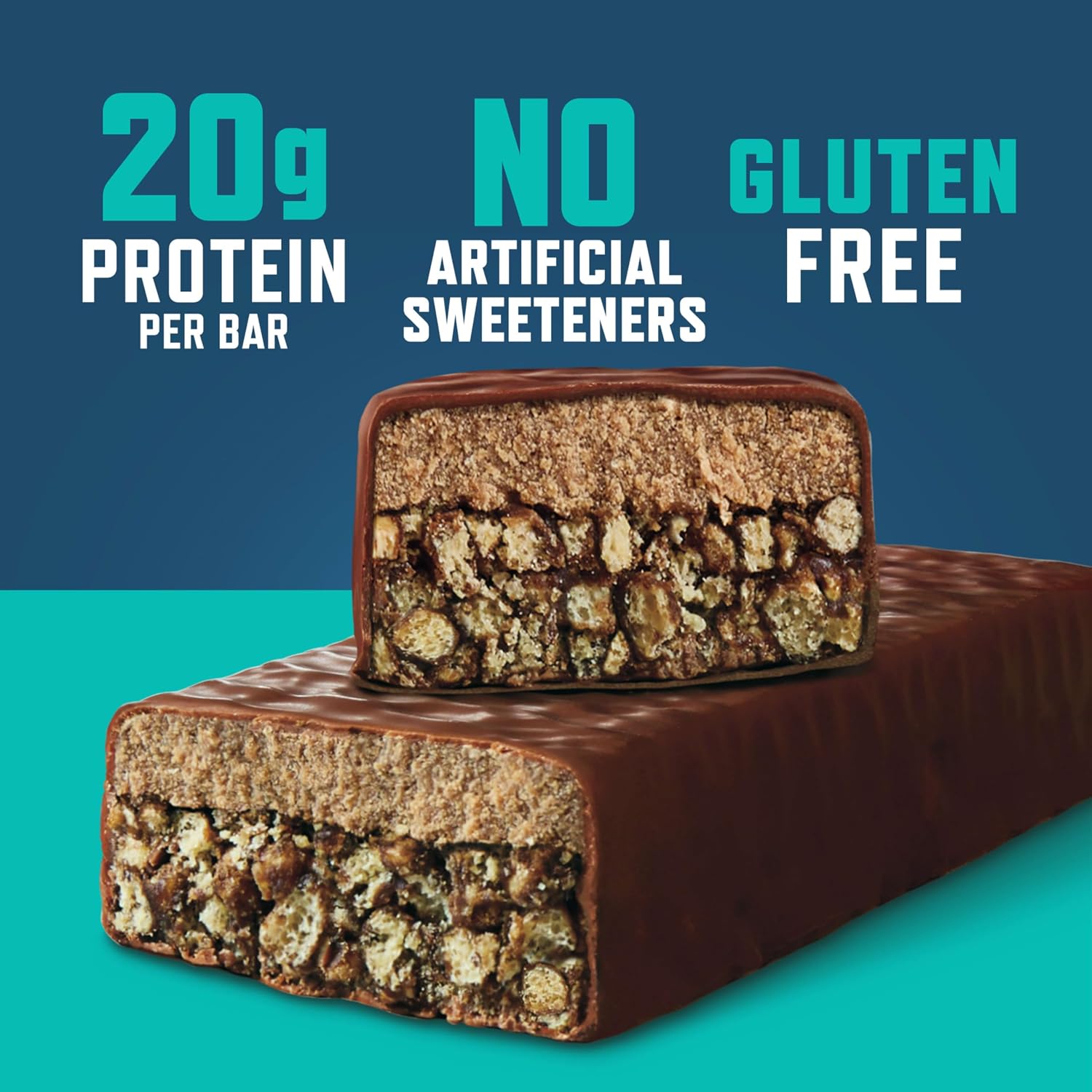 CLIF BUILDERS Protein Bars - Chocolate Mint Flavor - 20g Plant Based Protein - Gluten Free - Non-GMO - Low Glycemic - No Artificial Sweeteners - 2.4