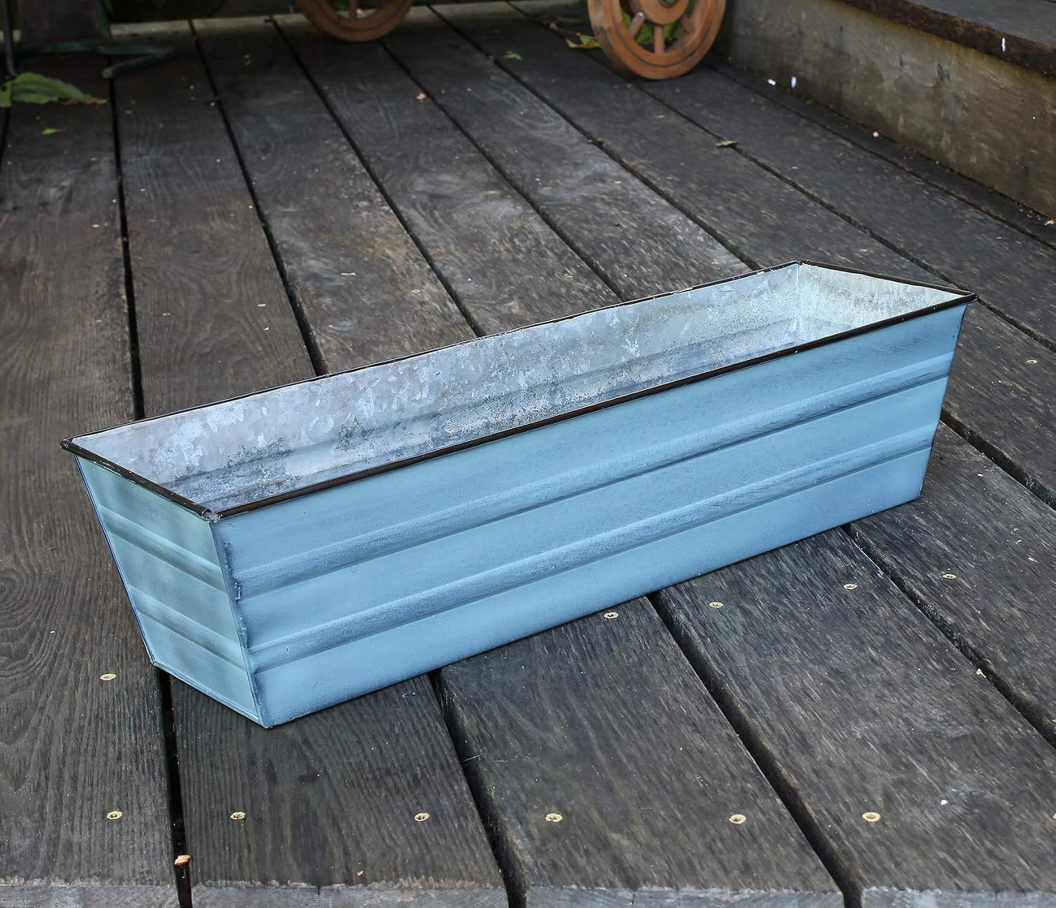 Achla Designs Galvanized Window Flower Box Planter-Green-Medium (24" L x 9.5" W x 7.5" H)
