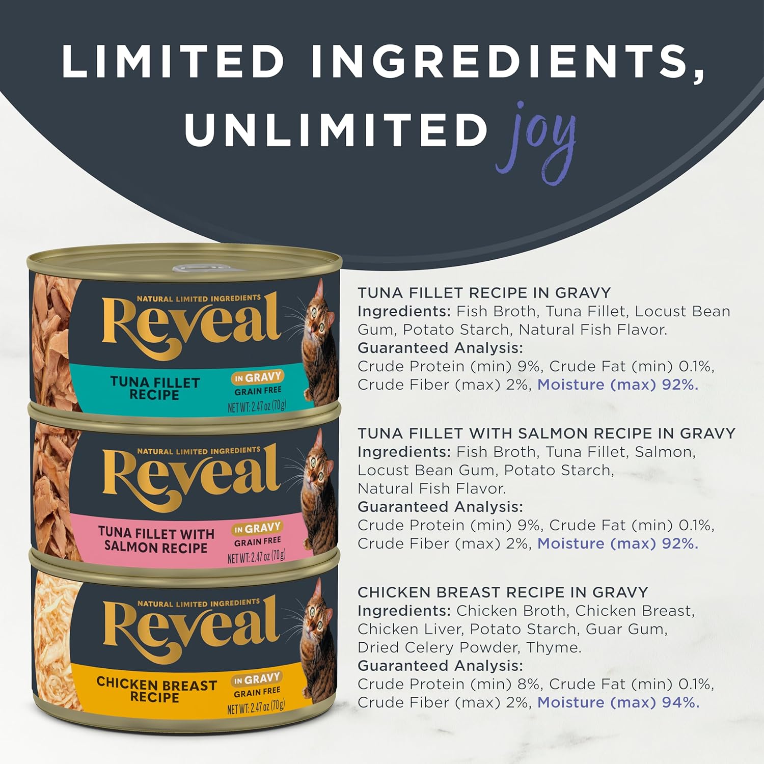 Reveal Tuna in Gravy Wet Cat Food 24-Pack 2.47 oz Cans