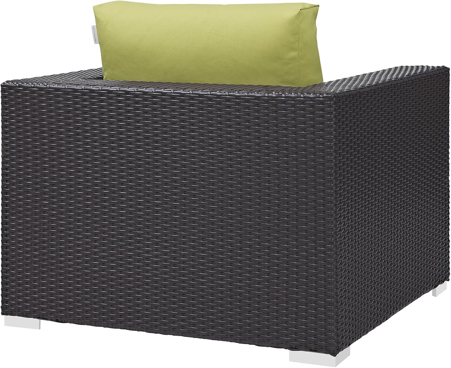 Modway Convene Wicker Rattan Outdoor Patio Loveseat in Espresso White