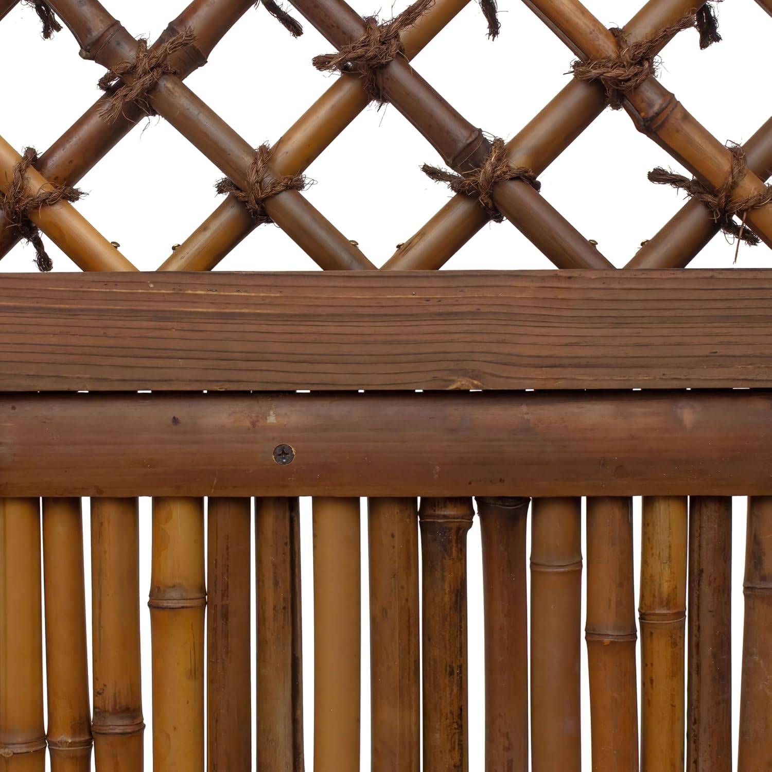 Red Lantern 4 x 1.5 ft. Japanese Bamboo Kumo Fence Panel, 4ft. x 2ft, Brown