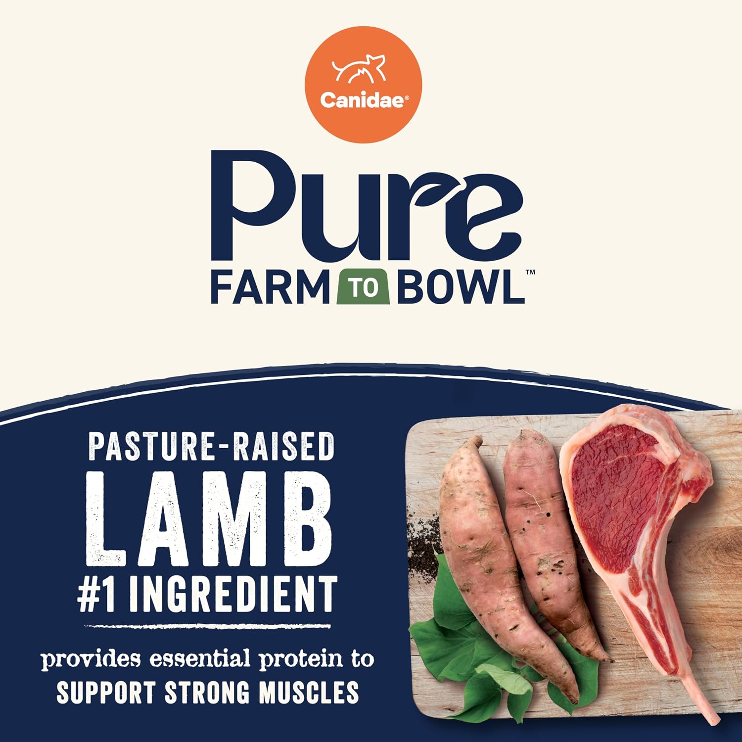 Canidae Pure Farm to Bowl Dry Dog Food - Balanced Nutrition for Adult Dogs - Limited Ingredient Formula - Grain, Wheat & Soy-Free - 22 lb - Wild-Caught Salmon & Sweet Potato Recipe